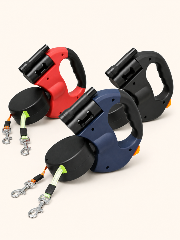 Rotating Dual Retractable Dog Leash