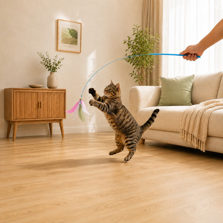 Suction Cup Feather Cat Teaser Wand