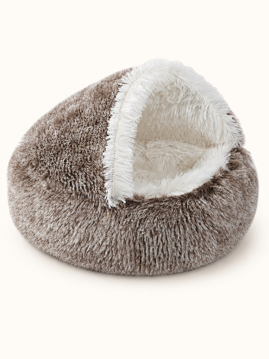 Hooded Plush Pet Bed