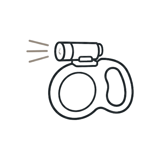 Built-in light icon for dual retractable dog leash