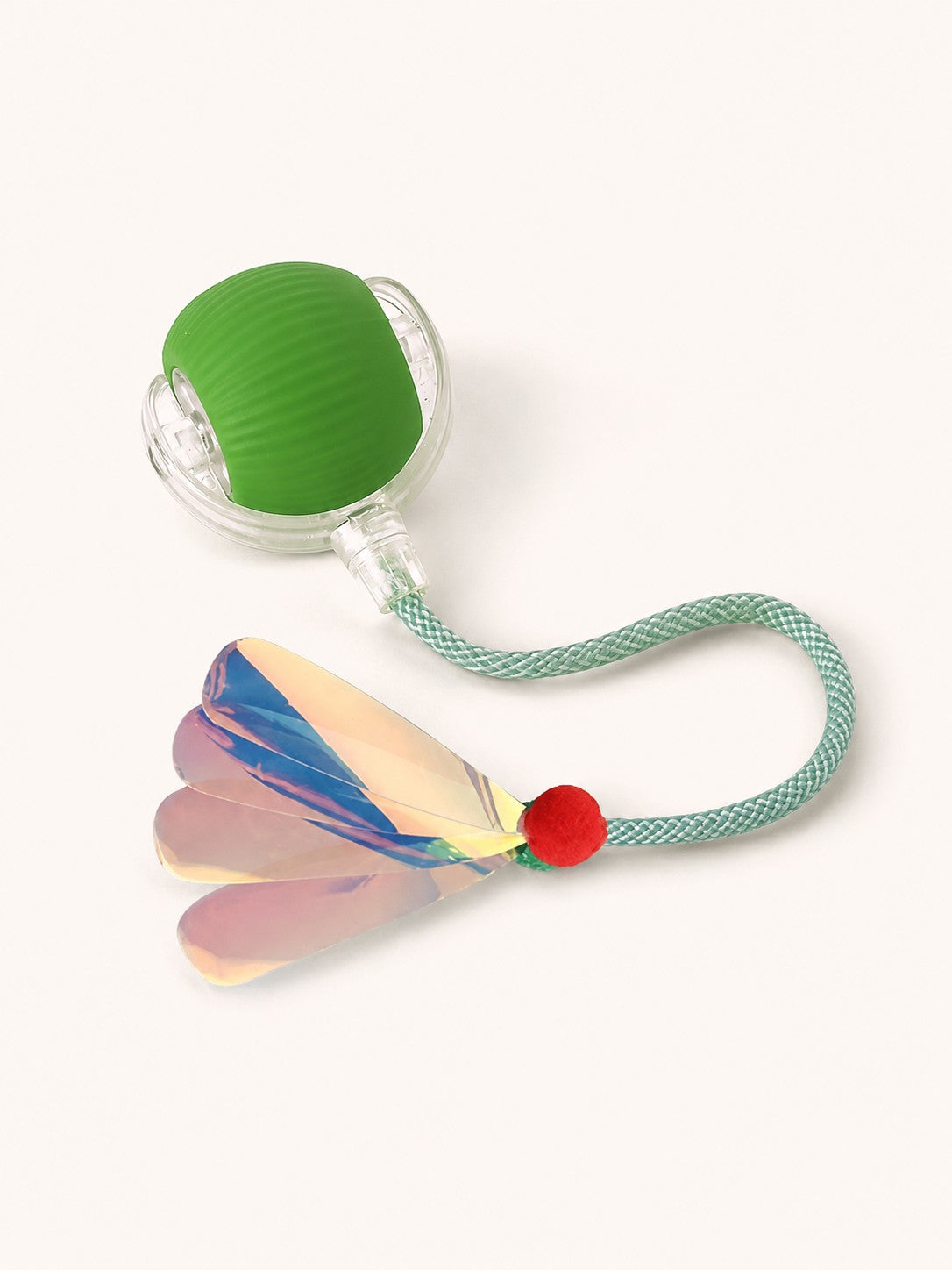 Green interactive rolling ball with dragonfly tail