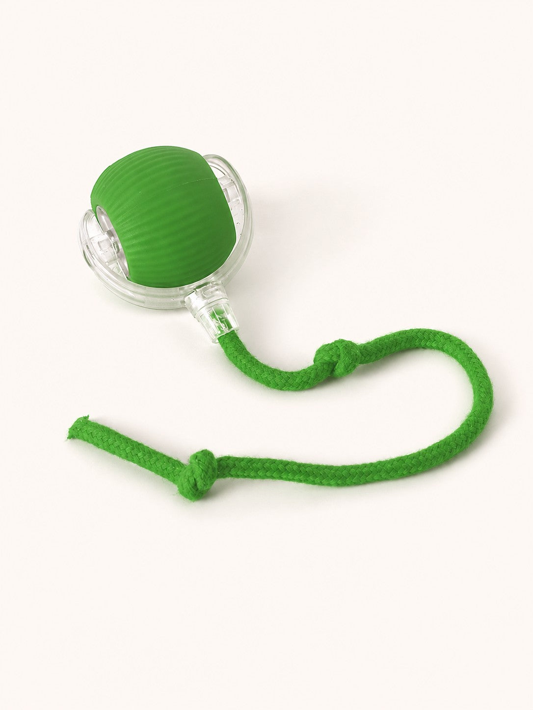 Green interactive rolling ball with rope tail