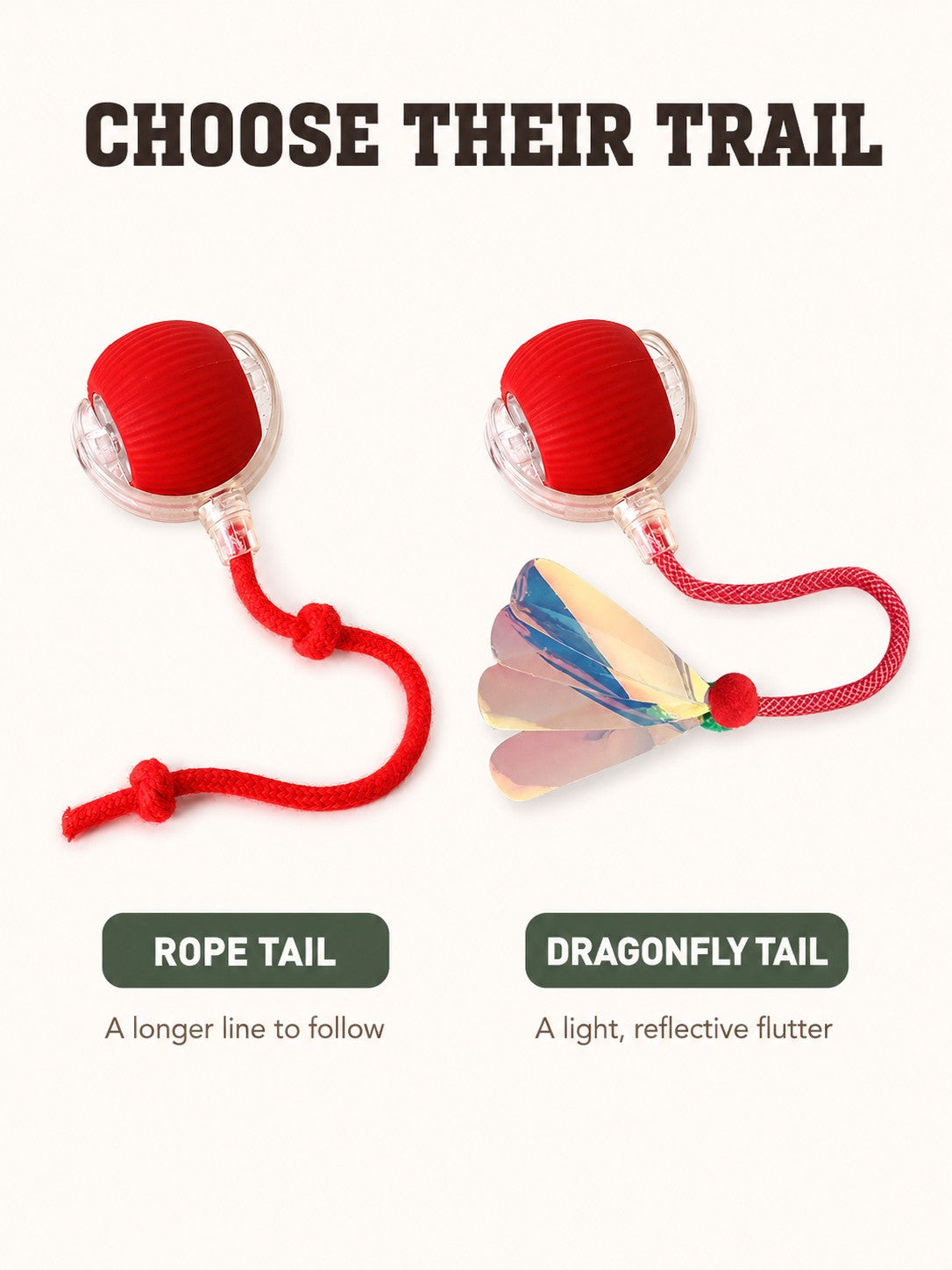 Rope Tail and Dragonfly Tail style comparison