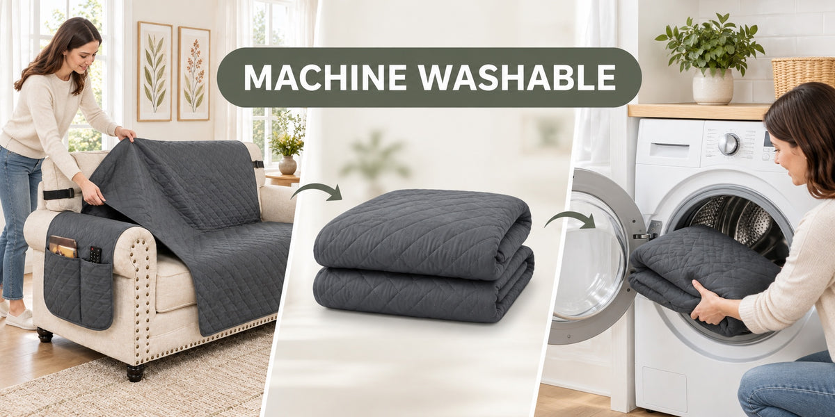 Machine-washable sofa protector