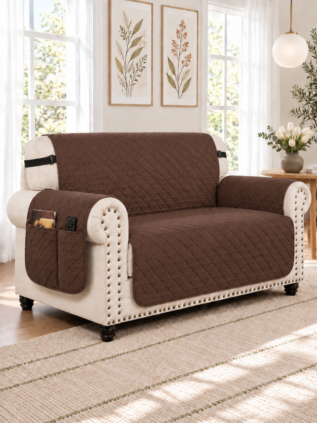 Loveseat in Chocolate Brown